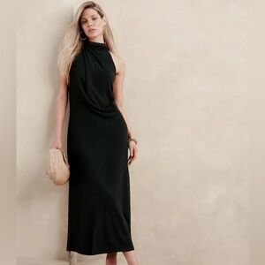 NWT! Banana Republic Black Draped Jersey Maxi Dress 🌟